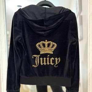 JUICY COUTURE VELOUR ZIP UP SWEATER